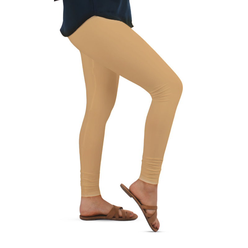 Beige Cotton Stretch Churidar