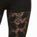 Pink Shell Women’s Plus Size Cotton Lace Pattern Leggings – Black