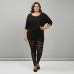 Pink Shell Women’s Plus Size Cotton Lace Pattern Leggings – Black