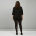 Pink Shell Women’s Plus Size Cotton Lace Pattern Leggings – Black