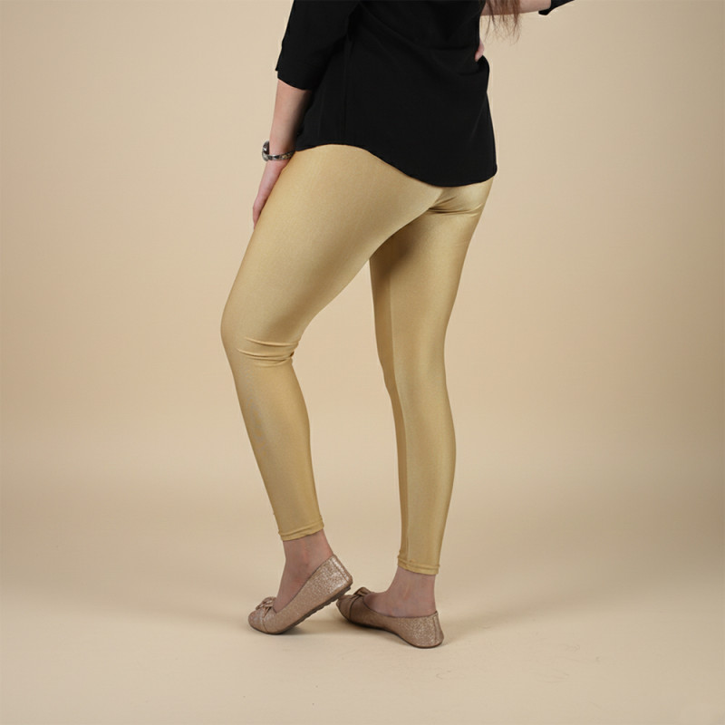 Pink Shell Beige Ponte Smart Fit Satin Leggings