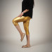 Pink Shell Gold Polyester Stretch Shimmer Capris