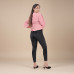 Pink Shell Black Velour Leggings