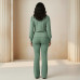 PinK Shell Premium Velvet High-Neck Top & Pant Set