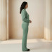 PinK Shell Premium Velvet High-Neck Top & Pant Set