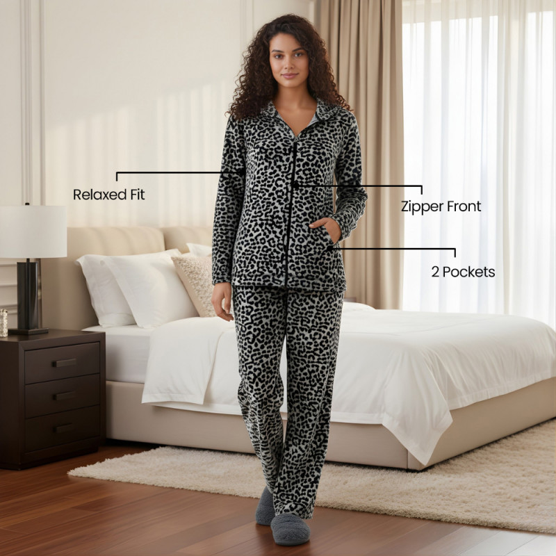 Pink Shell Women’s Woollen Printed Track Suit Set | Winter Wear Hoodie & Jogger Set