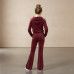 Pink Shell Girls Winter Wear Solid Maroon Hoodie Pant Set