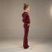 Pink Shell Girls Winter Wear Solid Maroon Hoodie Pant Set
