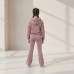 Pink Shell Kids Comfortable Peach Hooded Sweatshirt & Bottom Set