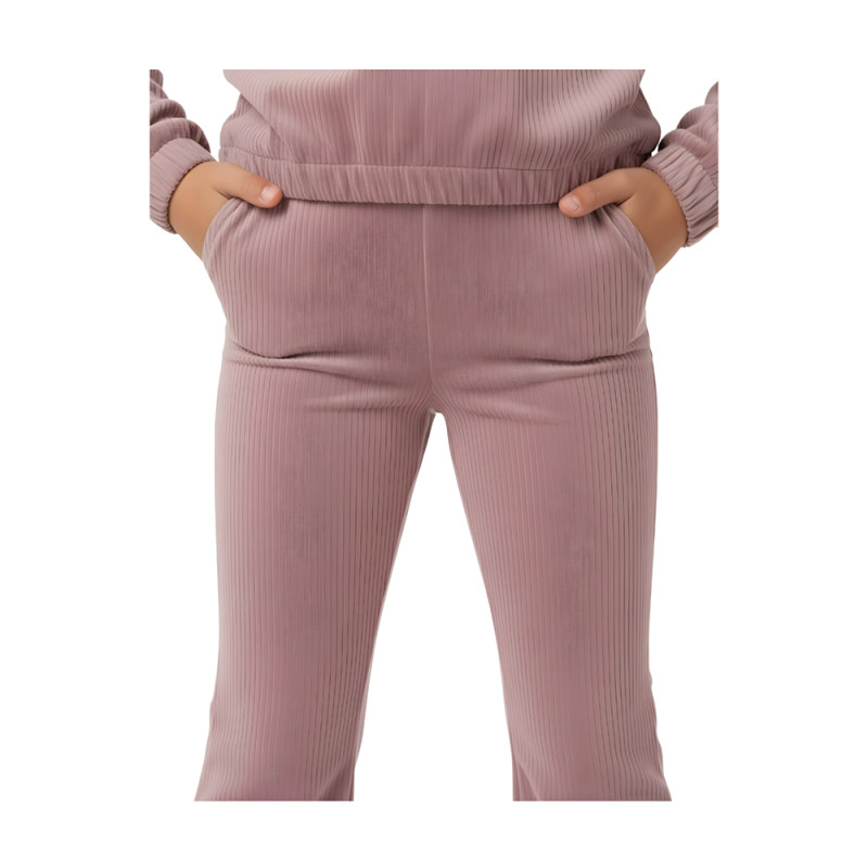 Pink Shell Kids Comfortable Peach Hooded Sweatshirt & Bottom Set